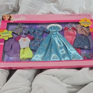 Barbie Fashion Set with Blue and Pink Dresses